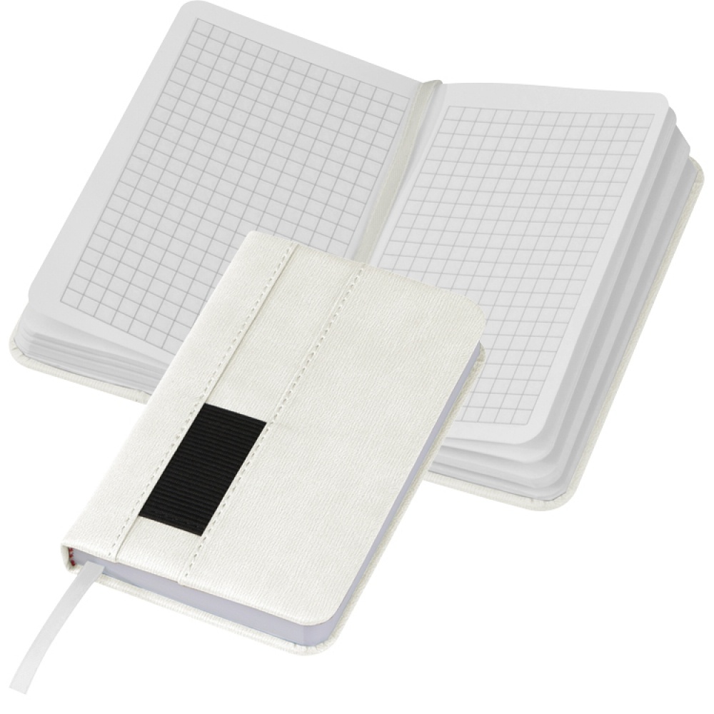 Logo trade promotional merchandise photo of: Notebook with pocket A6, White