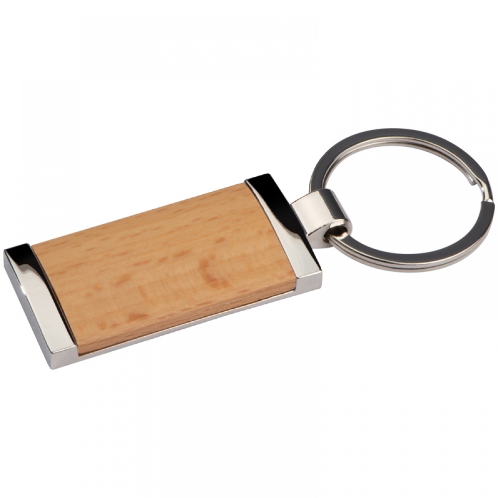 Logo trade promotional gifts picture of: Keyring with wooden stick, Brown