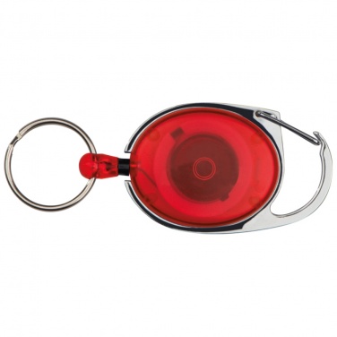 Logotrade promotional item picture of: Retractable keyring with carabiner, Red