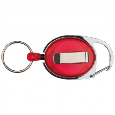 Logotrade corporate gift image of: Retractable keyring with carabiner, Red