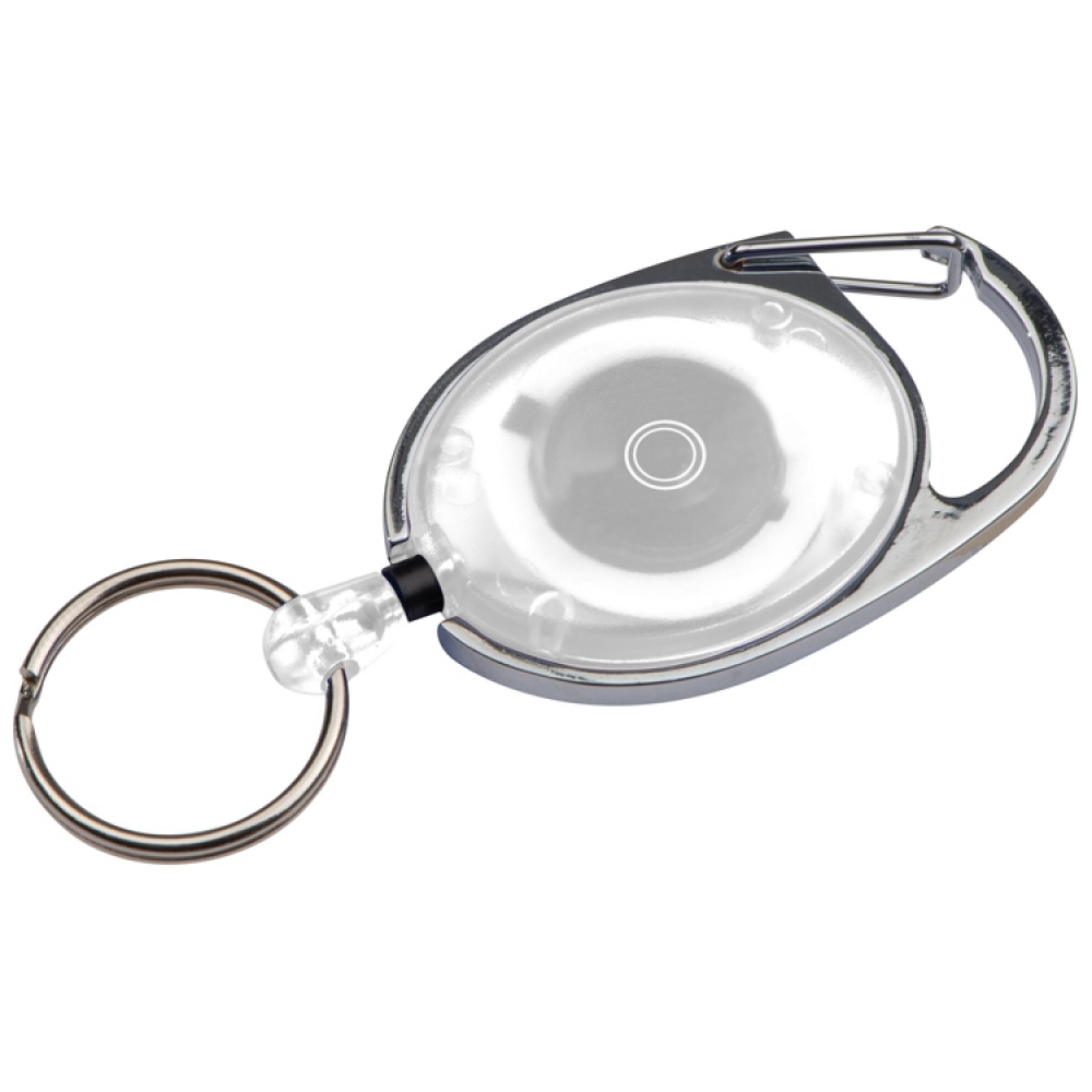 Logotrade promotional gift image of: Retractable keyring with carabiner, White