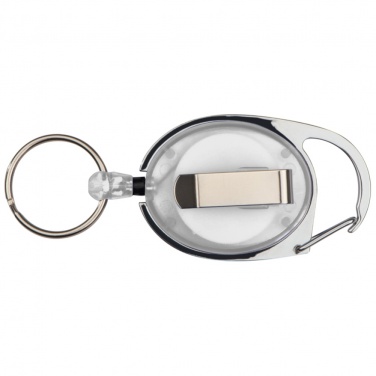 Logotrade advertising products photo of: Retractable keyring with carabiner, White