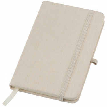 Logo trade corporate gifts image of: Canvas notebook A6, Beige