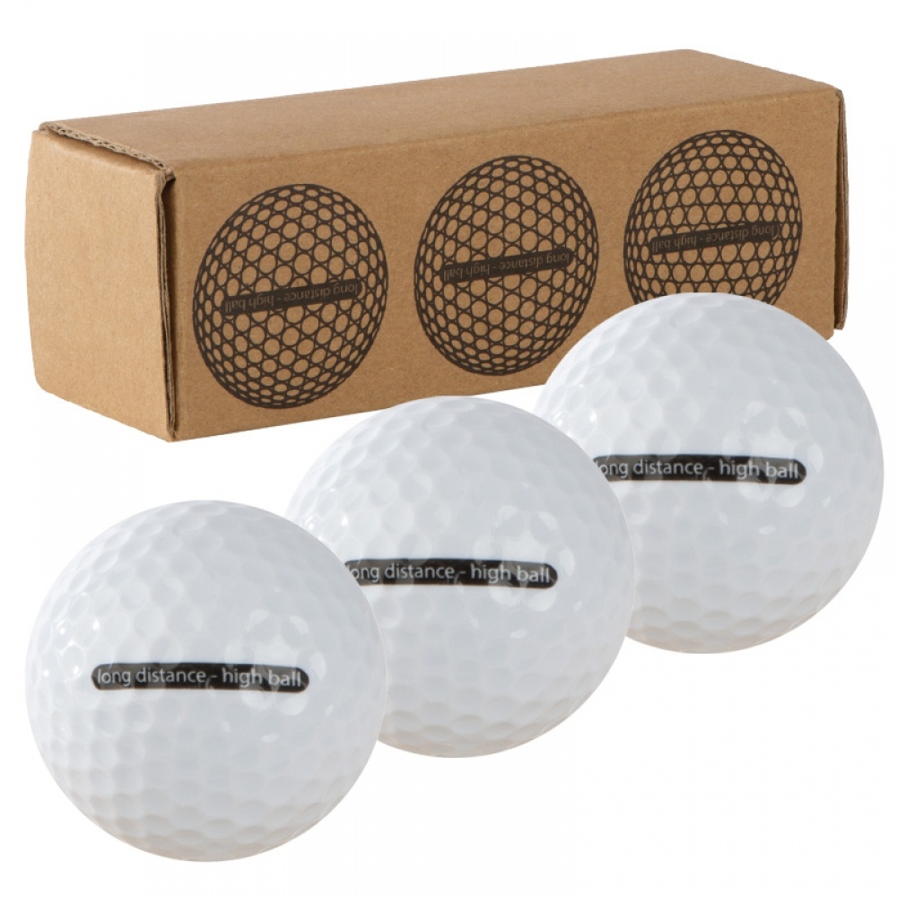 Logo trade promotional merchandise photo of: Golf balls, White
