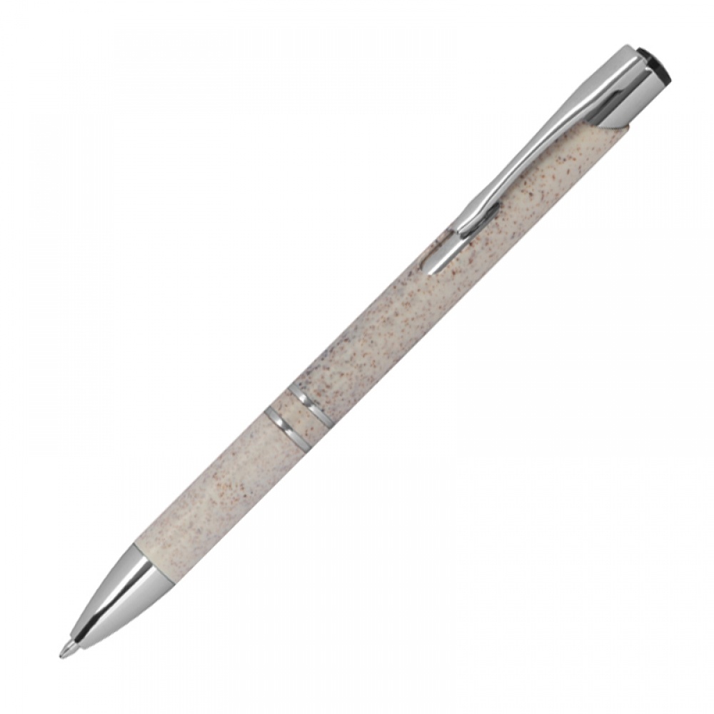 Logotrade promotional items photo of: Nature ballpen with silver applications, Beige