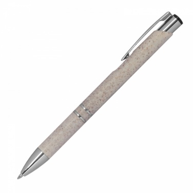 Logotrade corporate gift picture of: Nature ballpen with silver applications, Beige