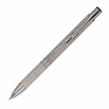 Logotrade promotional item image of: Nature ballpen with silver applications, Beige