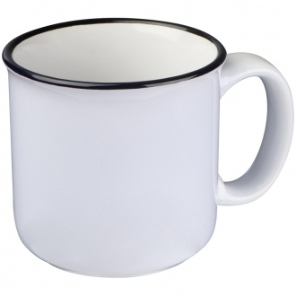 Logo trade promotional products image of: Ceramic cup with black rim, white