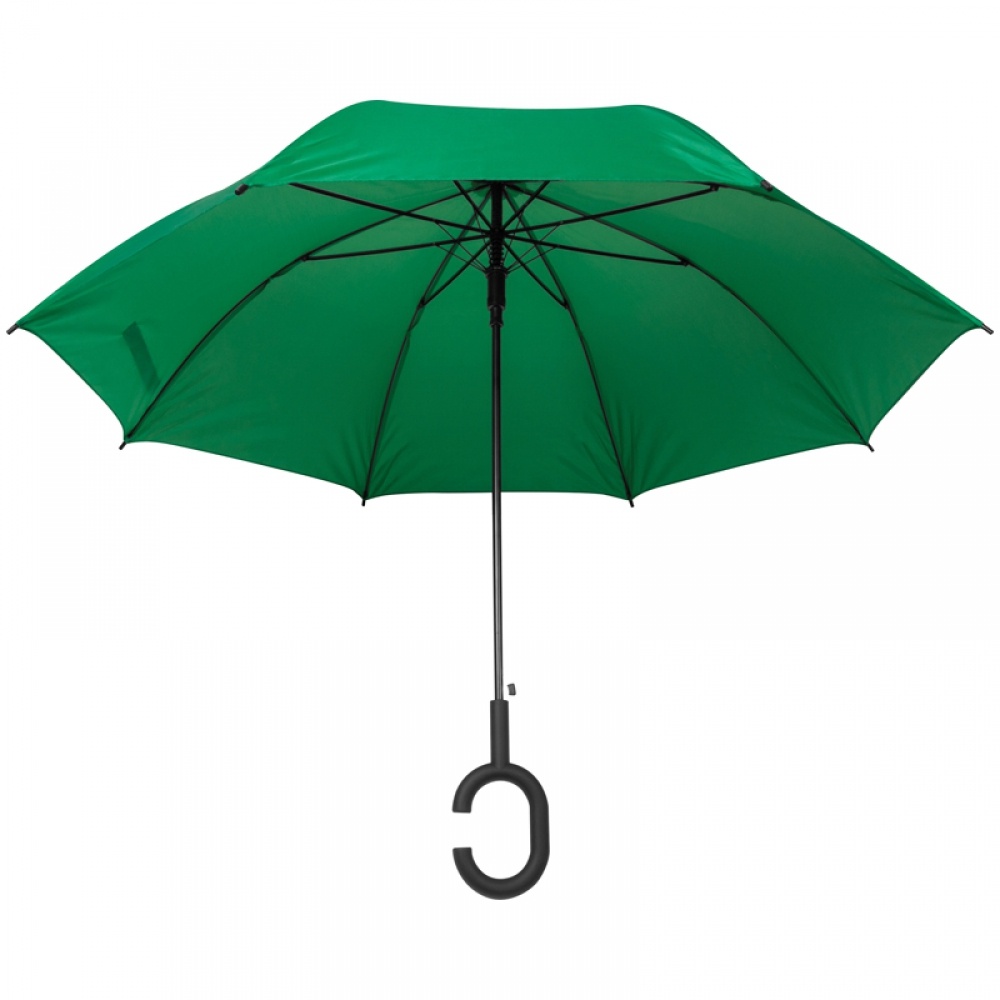 Logo trade business gifts image of: Hands-free umbrella, Green