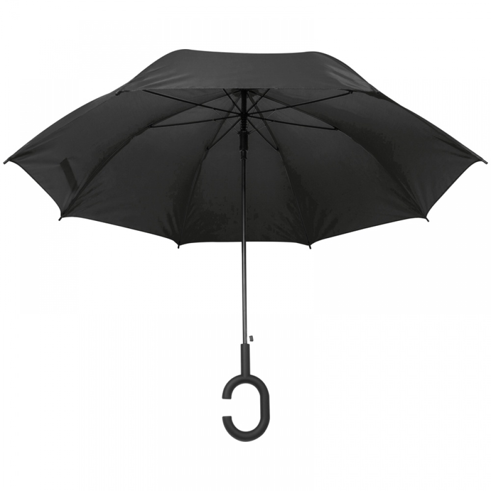 Logo trade promotional merchandise photo of: Hands-free umbrella, Black