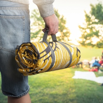 Logotrade corporate gift picture of: Foldable picnic blanket ALVERNIA, Yellow