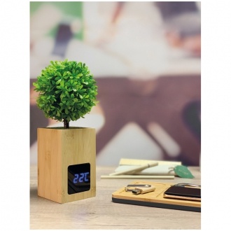 Logotrade promotional items photo of: Bamboo desk clock, Beige