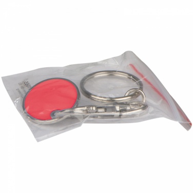 Logotrade promotional giveaway image of: Keyring with shopping coin, Red