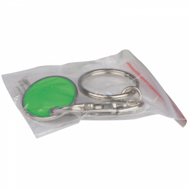 Logo trade promotional merchandise image of: Keyring with shopping coin, green