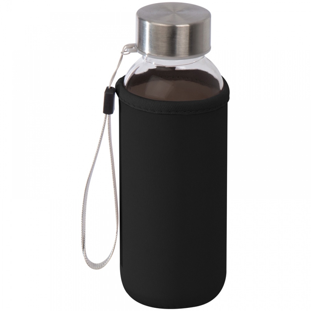 Logotrade promotional product picture of: Drinking bottle with neoprene sleeve, Black/White