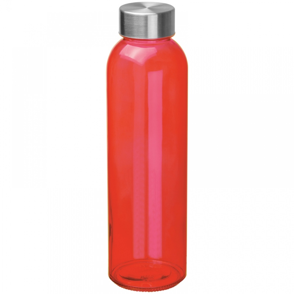 Logo trade promotional merchandise photo of: Transparent drinking bottle with grey lid, red