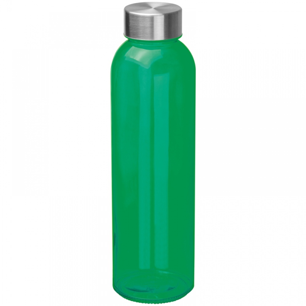 Logo trade advertising products image of: Transparent drinking bottle with grey lid, green