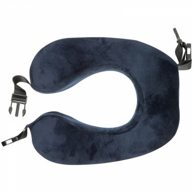 Logotrade advertising product image of: Plush neck pillow with closure band, Blue