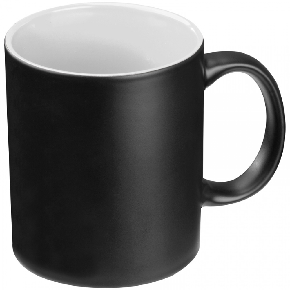 Logotrade promotional product image of: Black mug with colored inside, White