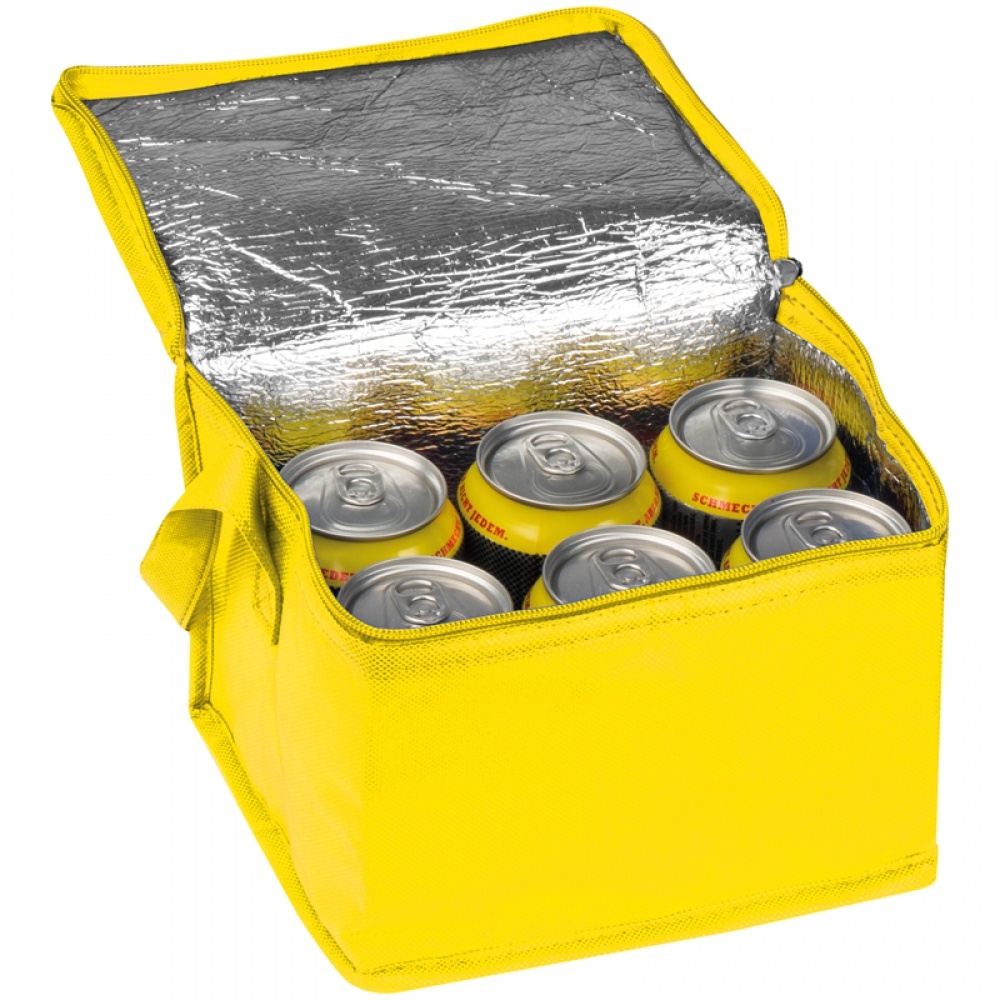 Logotrade promotional products photo of: Non-woven cooling bag - 6 cans, Yellow