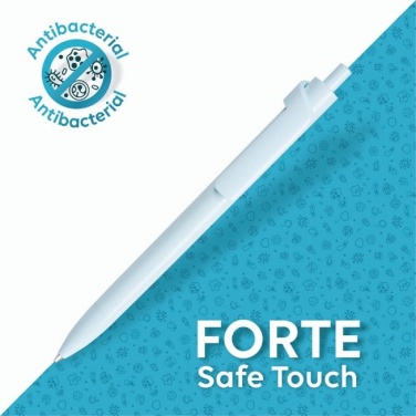 Logotrade promotional product picture of: Forte Safe Touch antibacterial ballpoint pen, white