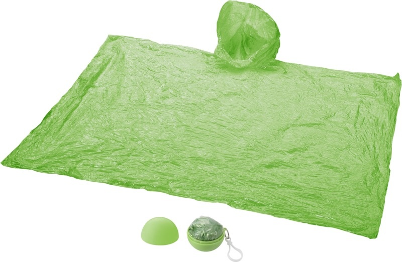 Logotrade promotional giveaway image of: Xina rain poncho in storage ball with keychain, lime