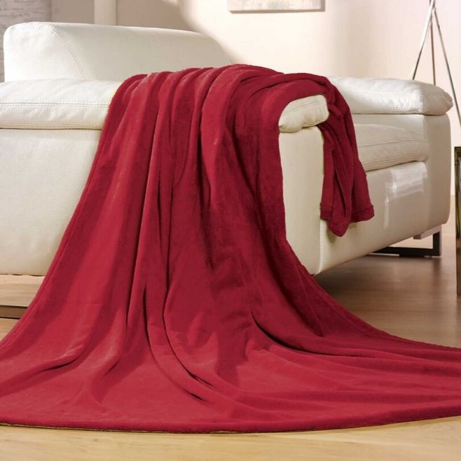 Logotrade corporate gifts photo of: Memphis fleece blanket, red
