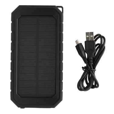 Logotrade promotional giveaway picture of: 10.000 mAh Solar Powerbank with 10W Wireless Charging, black