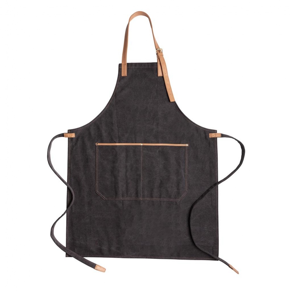 Logo trade promotional items picture of: Deluxe canvas chef apron, black