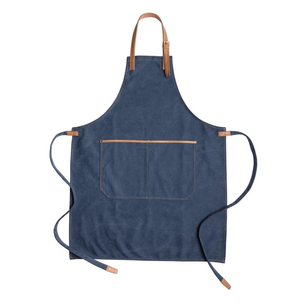 Logotrade advertising products photo of: Deluxe canvas chef apron, blue