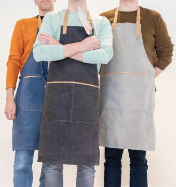 Logo trade promotional item photo of: Deluxe canvas chef apron, blue