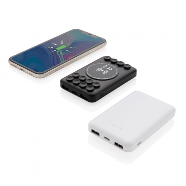 Logotrade promotional gift picture of: 5.000 mAh wireless charging pocket powerbank, black