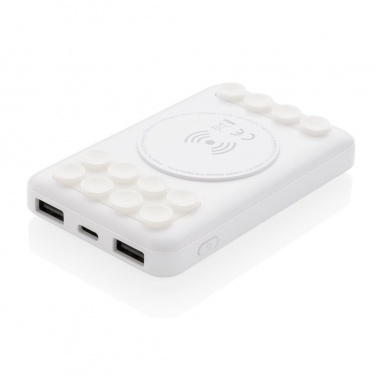 Logotrade corporate gifts photo of: 5.000 mAh wireless charging pocket powerbank, white