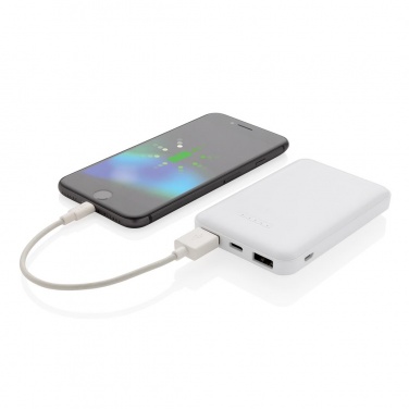 Logotrade corporate gift picture of: 5.000 mAh wireless charging pocket powerbank, white