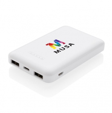 Logotrade promotional gift image of: 5.000 mAh wireless charging pocket powerbank, white