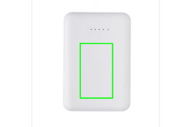 Logo trade advertising product photo of: 5.000 mAh wireless charging pocket powerbank, white