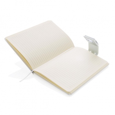 Logo trade business gifts image of: A5 Notebook & LED bookmark, white