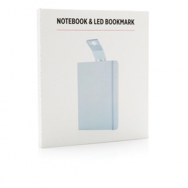 Logo trade advertising products image of: A5 Notebook & LED bookmark, white