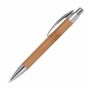 Logo trade business gift photo of: #9 Bamboo ballpen with sharp clip, beige