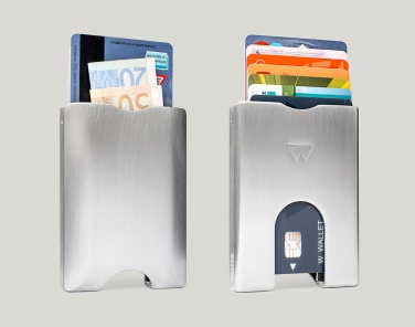 Logo trade promotional gifts picture of: Card holder Walter wallet aluminum, silver