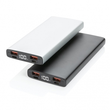 Logo trade corporate gifts picture of: Aluminum 18W 10.000 mAh PD Powerbank, black