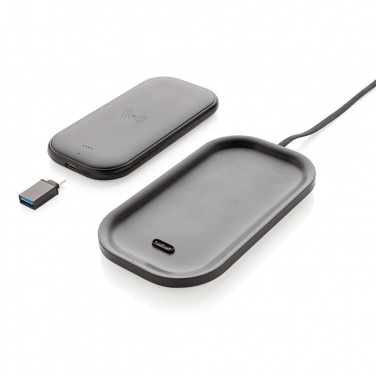 Logotrade promotional gift picture of: Wireless charging 5.000 mAh powerbank base, black