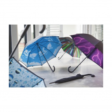 Logo trade business gift photo of: Umbrella  Image Cloudy Day, black