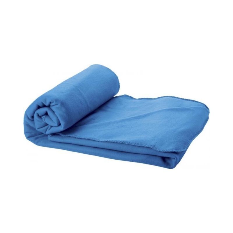 Logo trade promotional product photo of: Huggy blanket and pouch, process blue