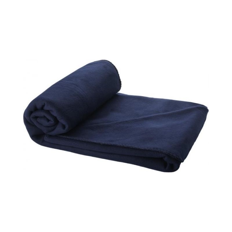 Logo trade promotional products image of: Huggy blanket and pouch, navy