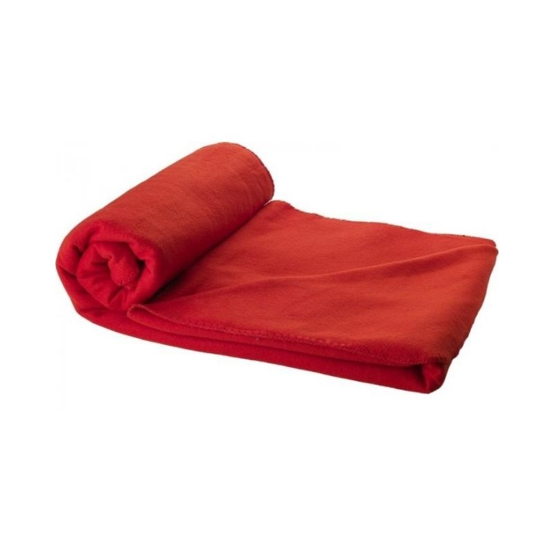 Logo trade business gifts image of: Huggy blanket and pouch, red