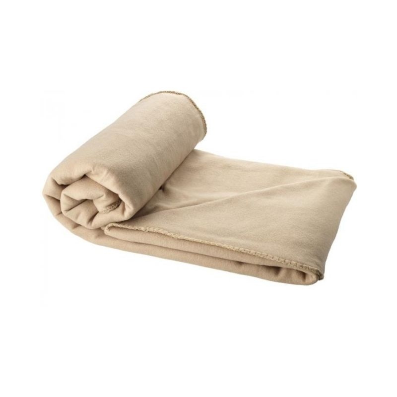 Logo trade corporate gifts image of: Huggy blanket and pouch, beige