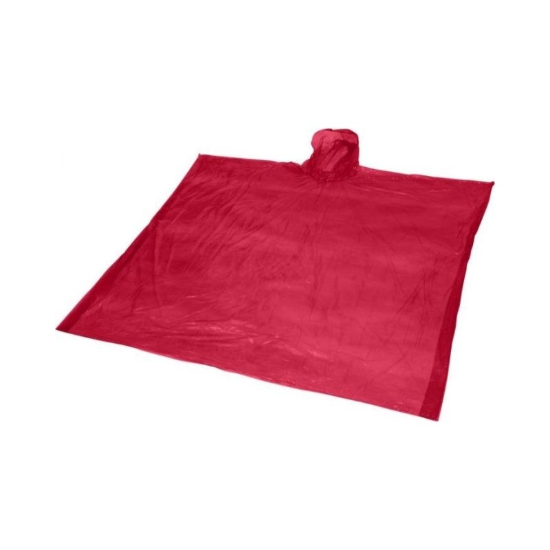 Logotrade promotional product picture of: Ziva disposable rain poncho, red