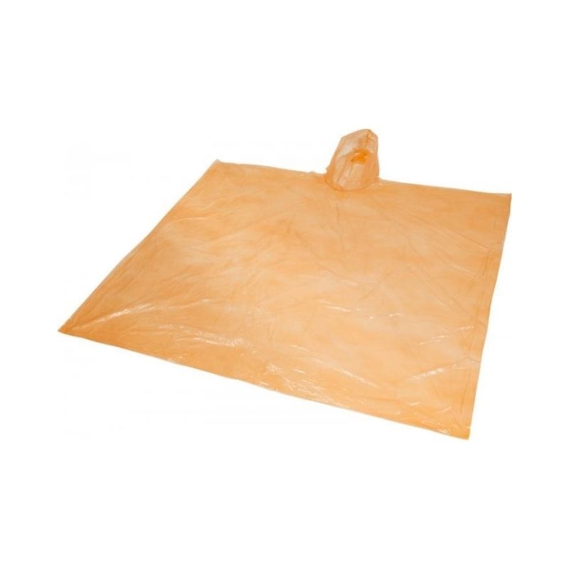 Logo trade promotional merchandise picture of: Ziva disposable rain poncho, orange