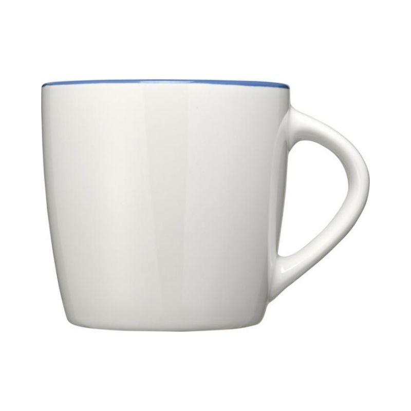 Logo trade promotional gifts image of: Aztec ceramic mug, white/blue